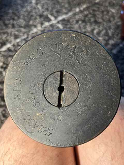 WWll  1944 Navy Wooden Drill Round