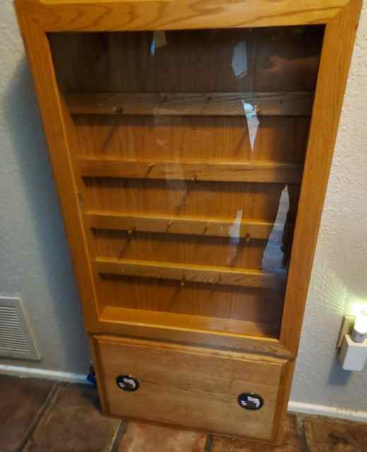 Shadow box secure handgun cabinet. Curio box.