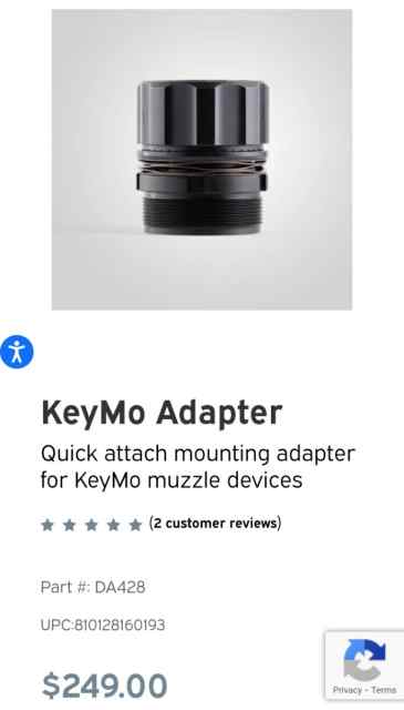 Dead Air Keymo Adapter Unopened