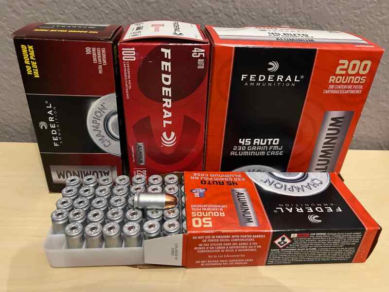 550 Rounds Federal .45 ACP FMJ Aluminum 