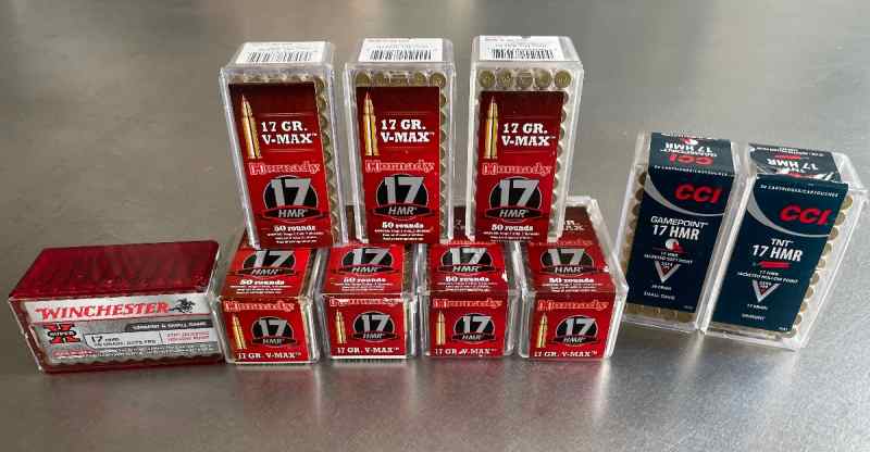 17 HMR Ammo 10 Boxes Hornady Winchester CCI