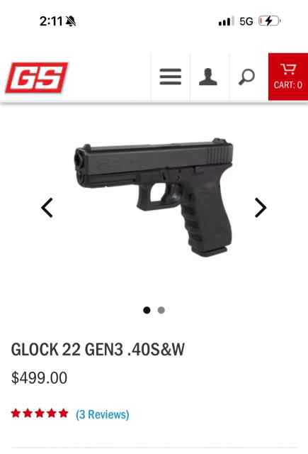 Throw a price  Glock 22 gen 3 40 cal 