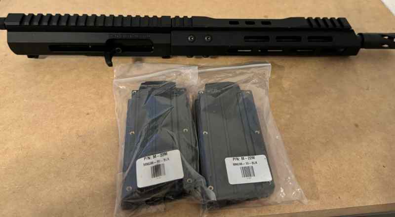 22 WMR AR15 side charging upper with 2 mags.